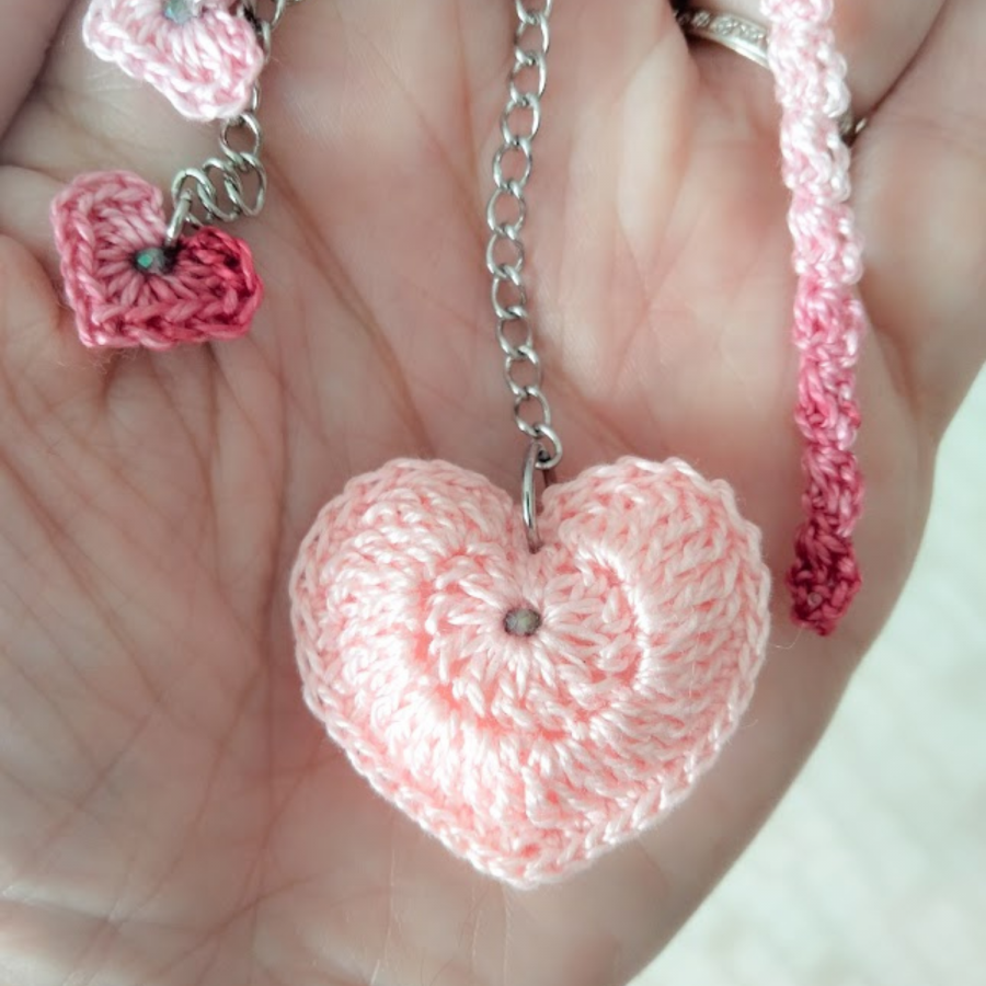 Hart" tas juweel Roze en Bordeaux