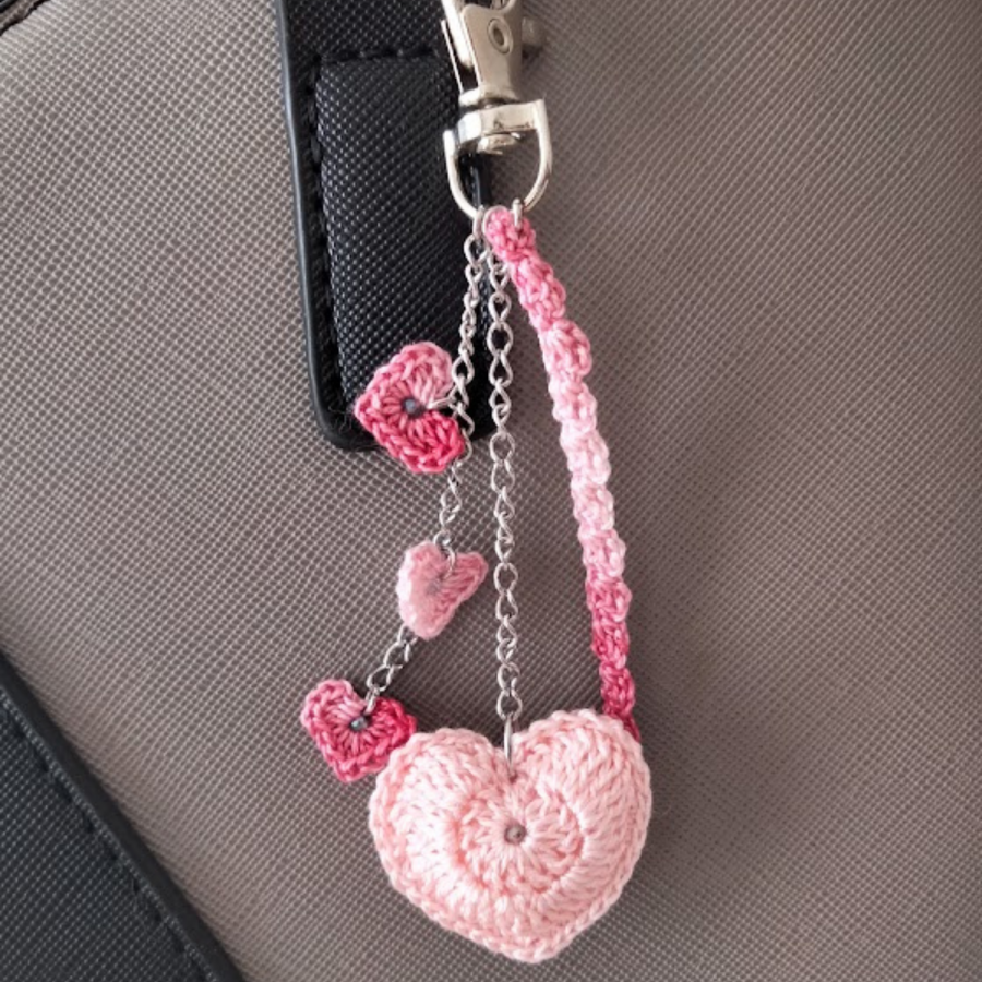 Hart" tas juweel Roze en Bordeaux