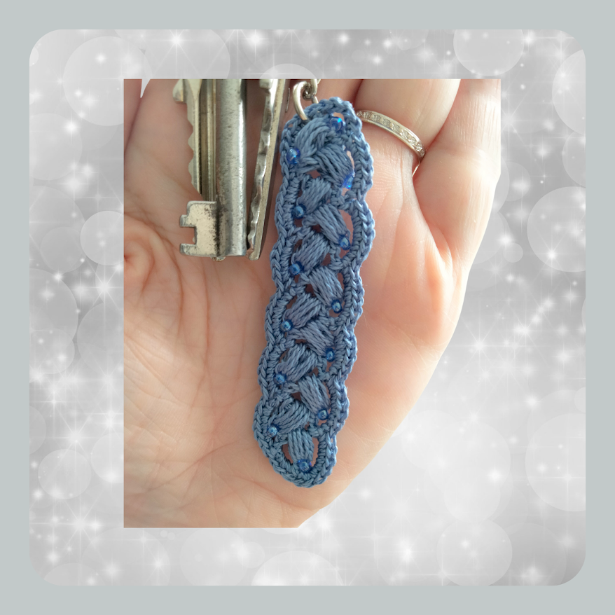Sleutelhanger "Lavendel" - parelmoer kralen