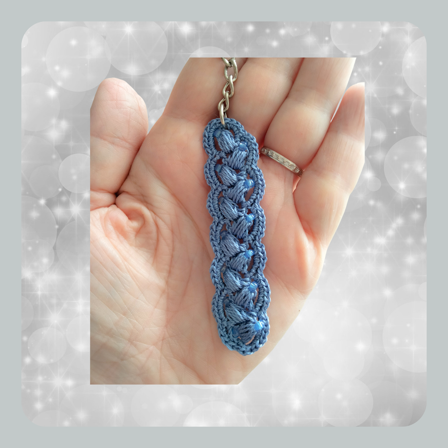 Sleutelhanger "Lavendel" - transparante kralen