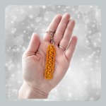 Sleutelhanger 'Gouden mosterd' kleine kralen