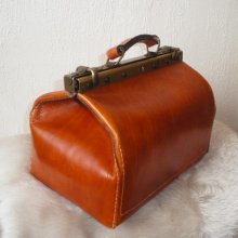 Vintage handgemaakte lederen reistas