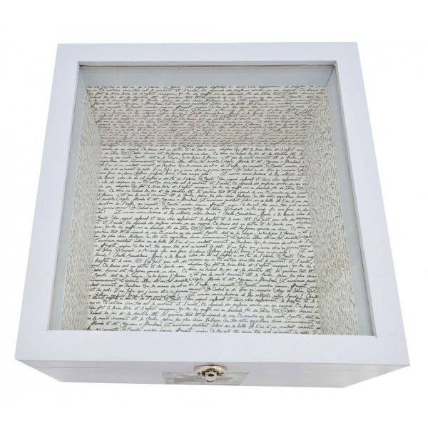 Houten doos en glazen deksel. Model : rozenwaterbrief