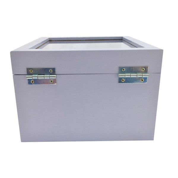 Houten kistje met glazen deksel. Model : lavendula.