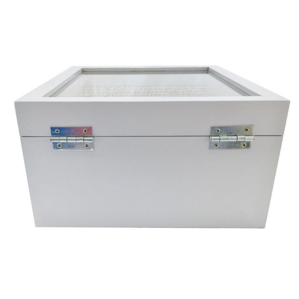 Houten doos en glazen deksel. Model : rozenwaterbrief