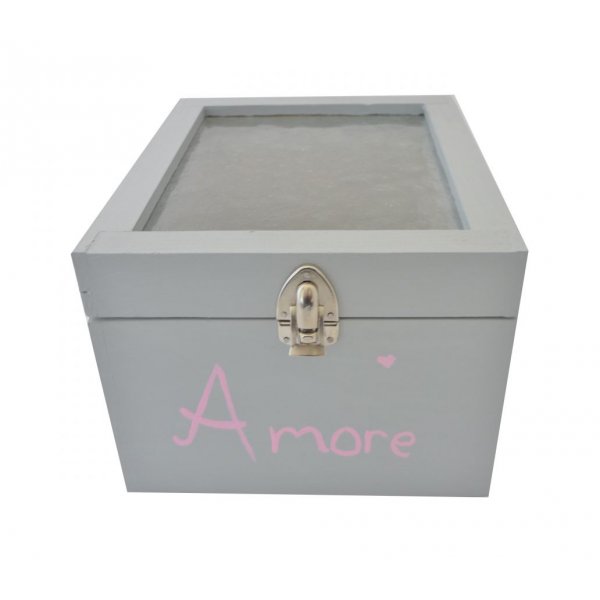 Houten doos met glazen deksel