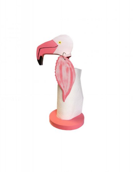 "De roze flamingo papieren handdoekhouder 