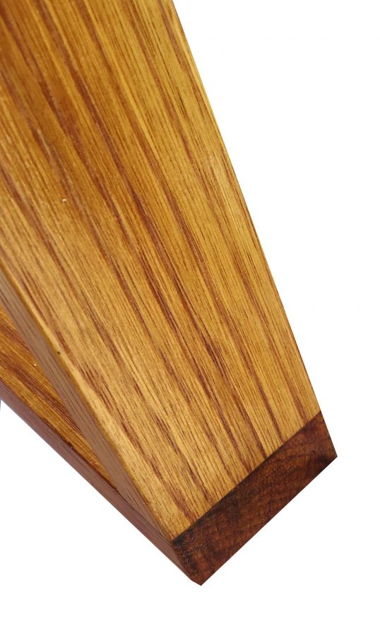 Klok in massief hout kastanje en grenen "biljart" model