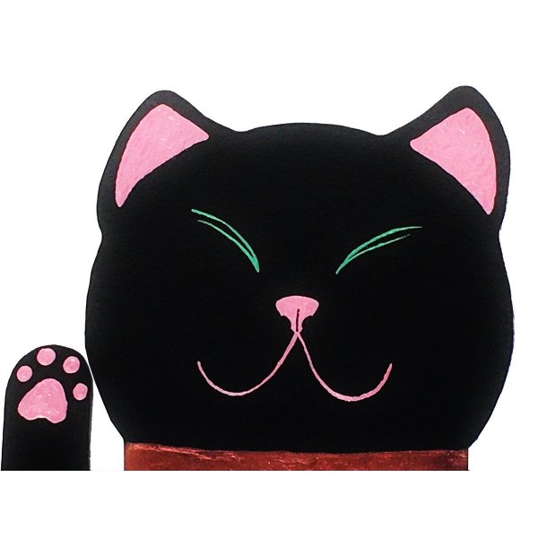 Houten klok model "Maneki-neko" Chinese kat