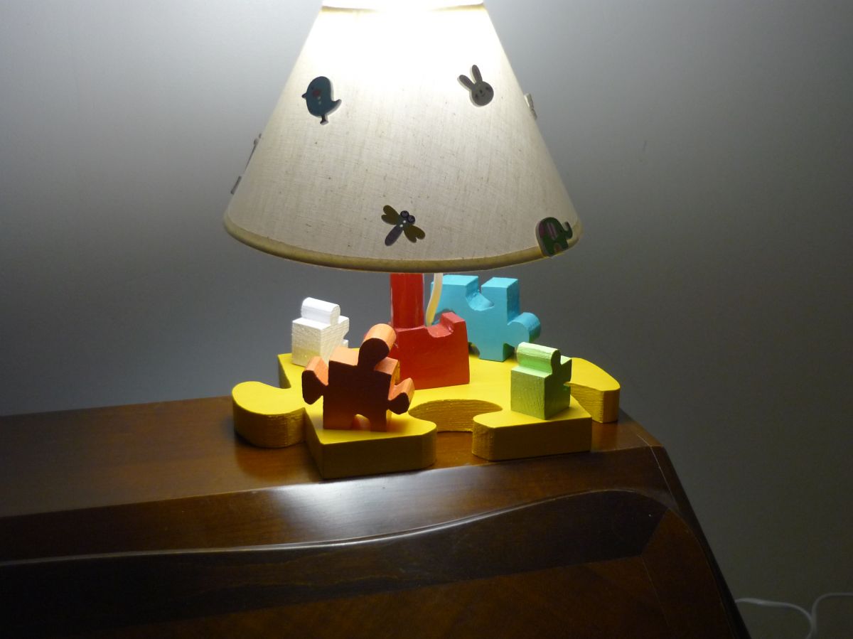 Kinderbedlampje "De Puzzel" H 30 Cm