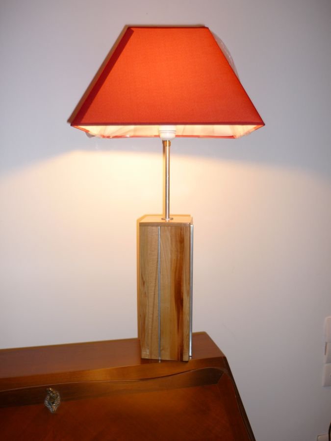 Tafellamp 76 Cm, Edelhout : Plum, Cherry, Sequoia, Beech