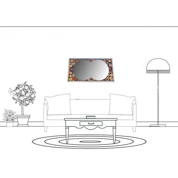 Rechthoekige spiegel 39 x 20 cm grijs