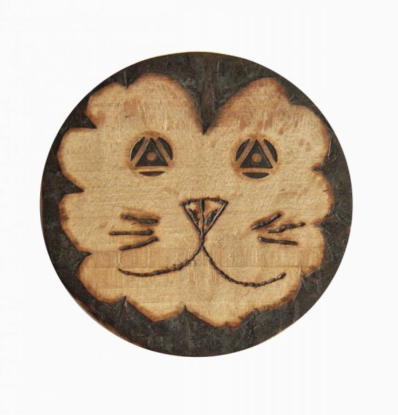 Flesopener / flesopener in beukenhout model : leeuw