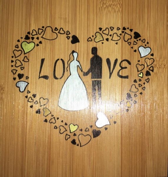 Bordje "Mari&eacute;s" (echtpaar) 15x15 cm