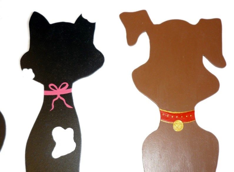 Paar kat en hond als muurdecoratie 