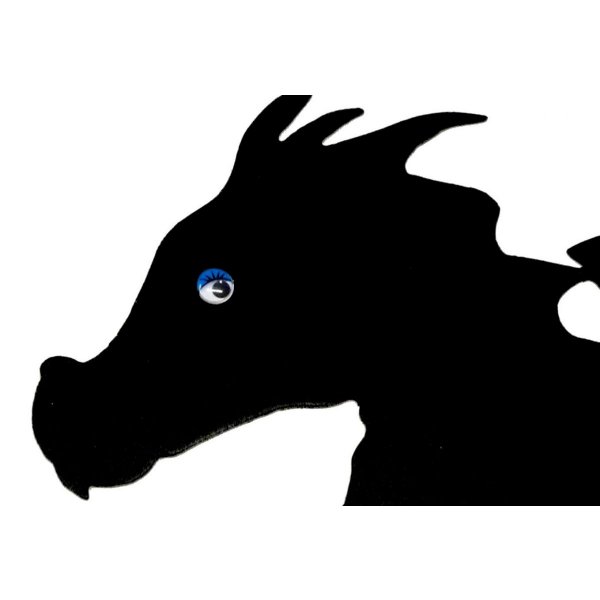 Houten wand- of deurbord model : drakenkind 40x28 cm zwart