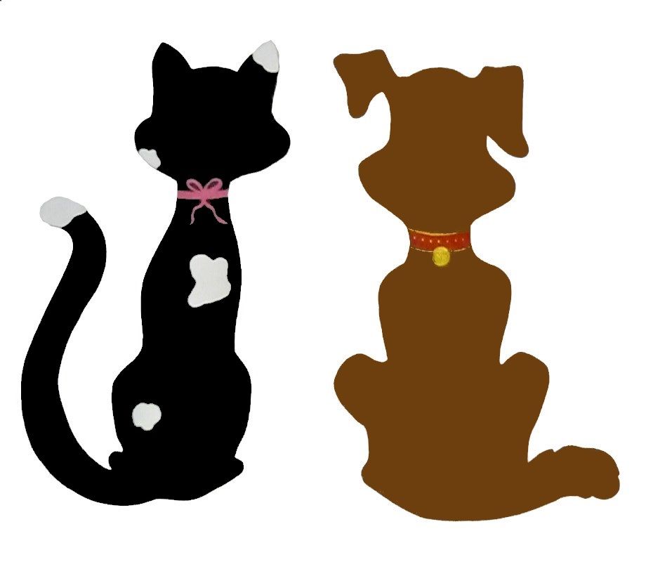 Paar kat en hond als muurdecoratie 