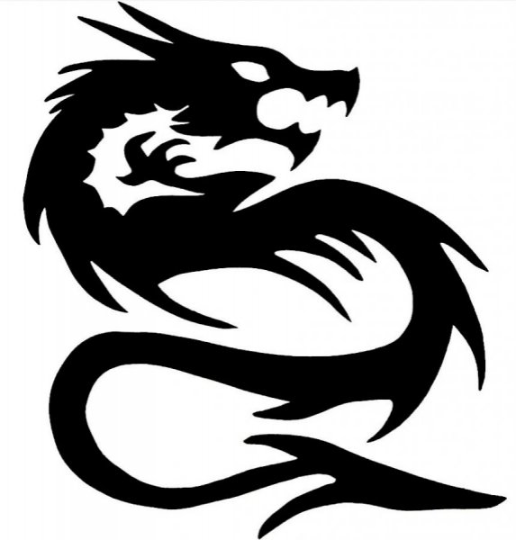 houten wand- of deurbord model : tribale draak 49x40 cm zwart