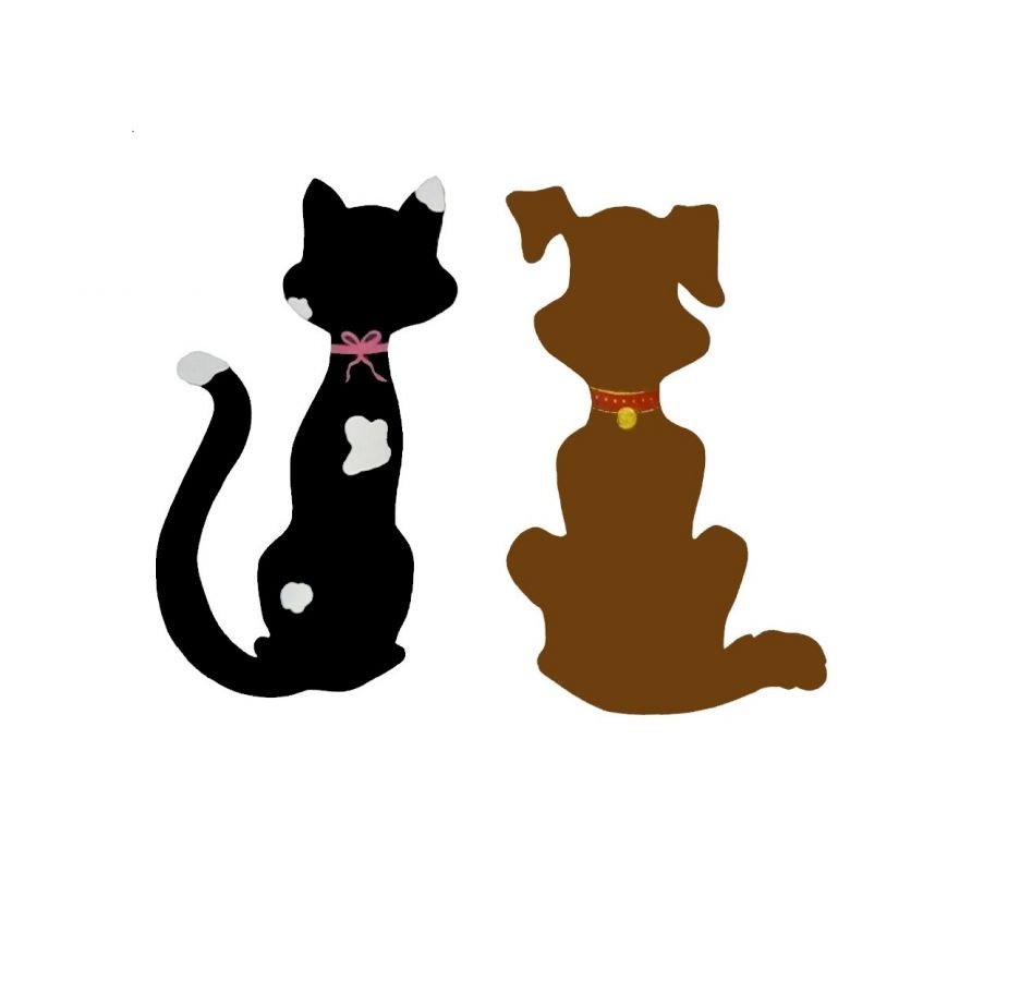 Paar kat en hond als muurdecoratie 