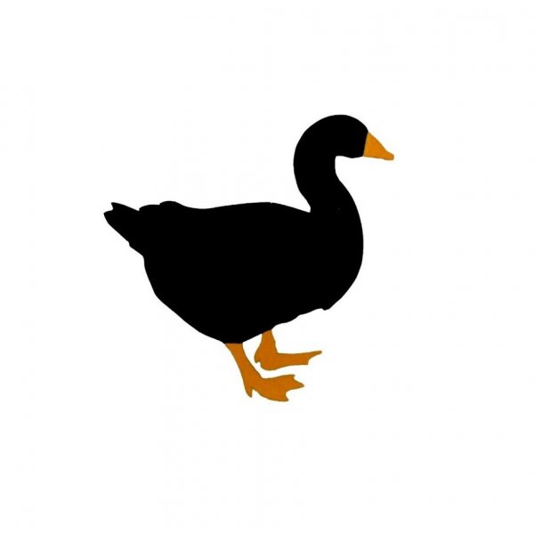 Houten wand- of deurbord model: gans 27x28 cm