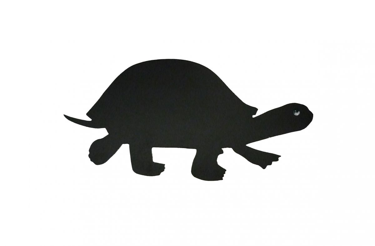 Houten wand- of deurbord model: schildpad 41x20 cm zwart