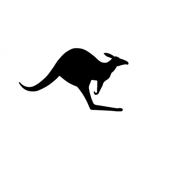 Houten wand- of deurbord model: kangoeroe 39x22 cm zwart