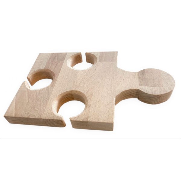 Snijplank van natuurlijk beukenhout Fsc Model Puzzelstuk 3 Glazen sleuven