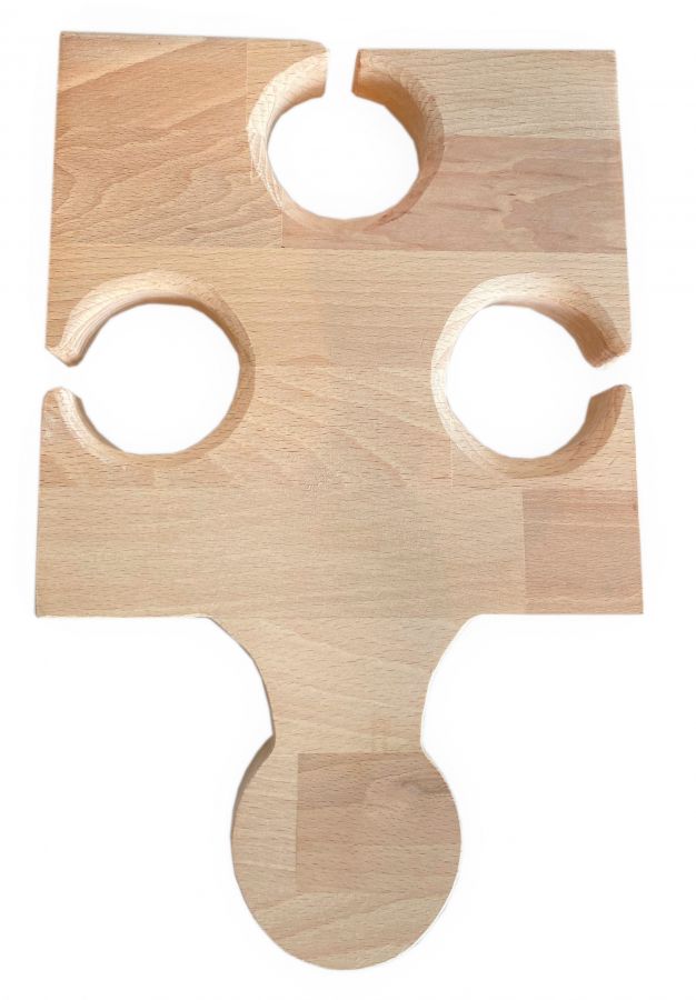 Snijplank van natuurlijk beukenhout Fsc Model Puzzelstuk 3 Glazen sleuven