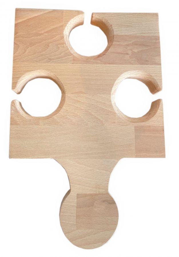Snijplank van natuurlijk beukenhout Fsc Model Puzzelstuk 3 Glazen sleuven
