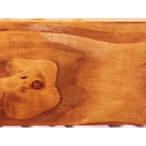 Grote rechthoekige wandkapstok van hout met spiegel