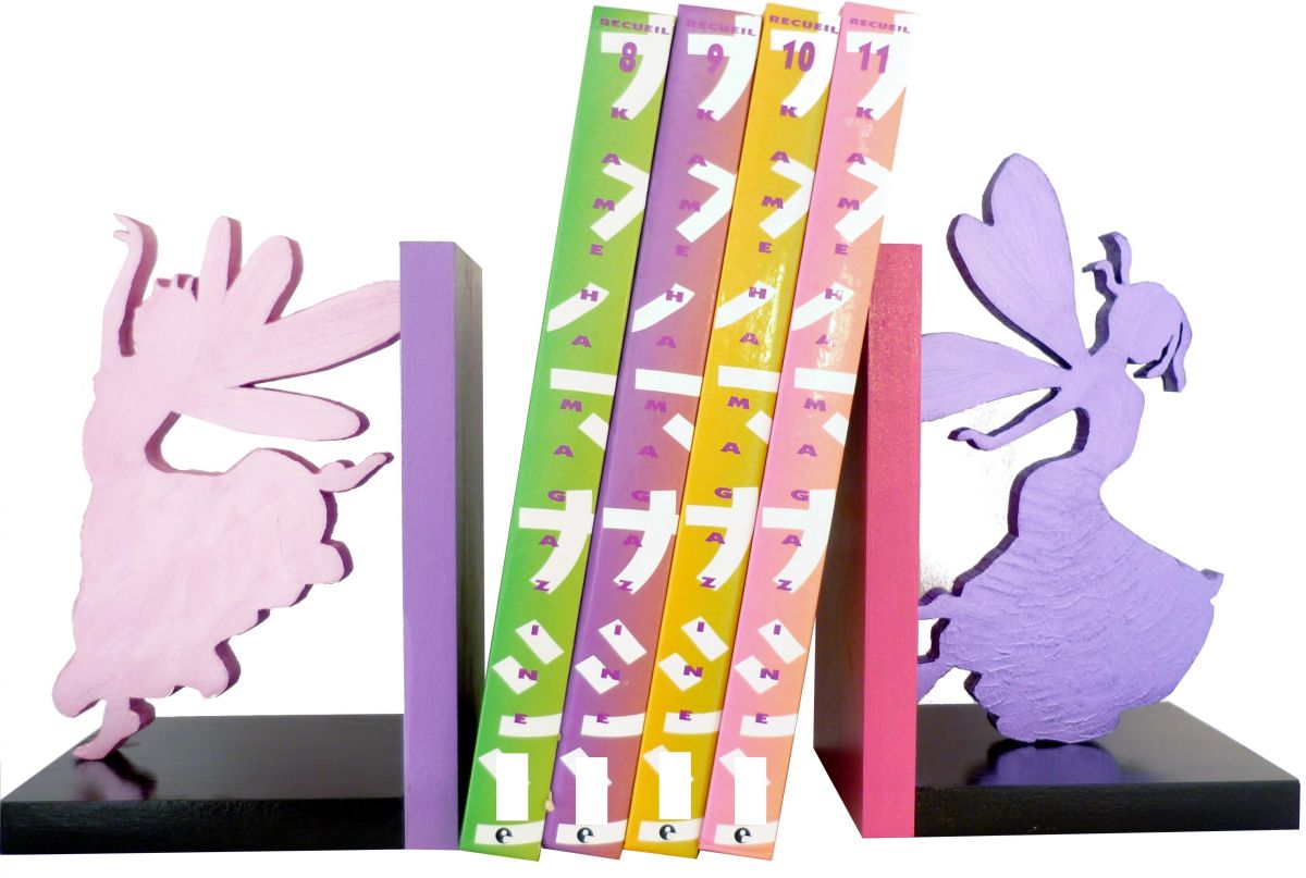 Moderne houten boekensteun "Happy Fairies