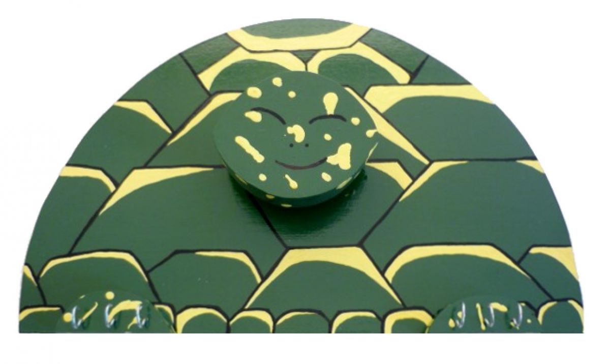 Terug naar school set hout model : schildpad Potlood beker en wand kleerhanger met een knijper