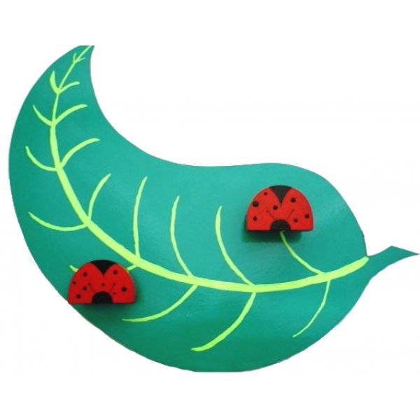 Kapstok en pennenbakje Lieveheersbeestje en blad