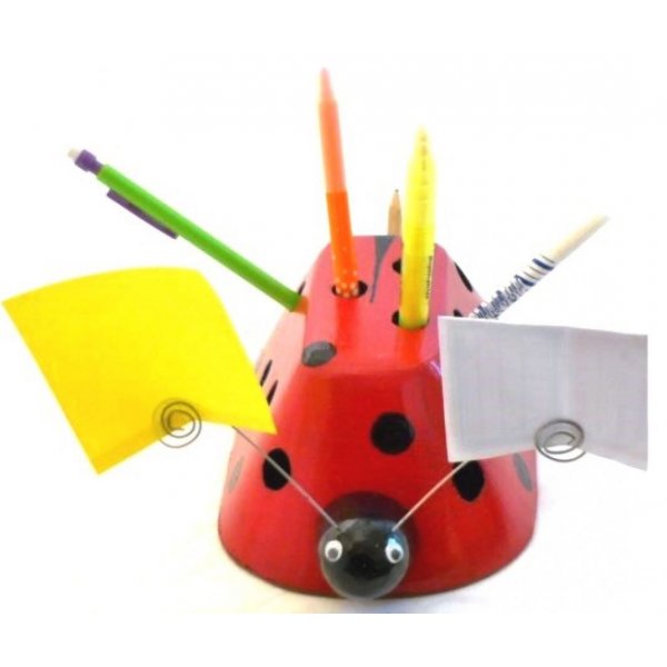 Kapstok en pennenbakje Lieveheersbeestje en blad