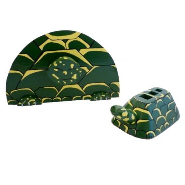 Terug naar school set hout model : schildpad Potlood beker en wand kleerhanger met een knijper