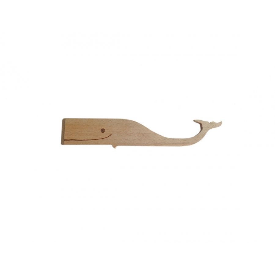 Dikke houten schuine spatel met walvismodel