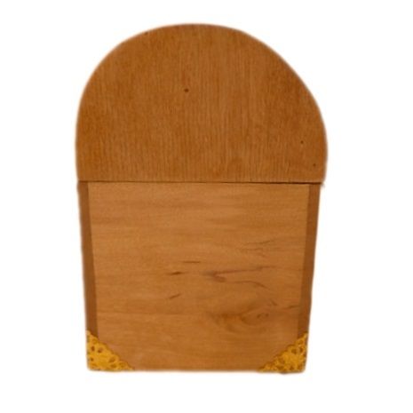 Zeer mooie gebogen kist in gemarmerd berkenhout, massief hout uit de Pyreneeën 
