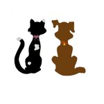 Paar kat en hond als muurdecoratie 