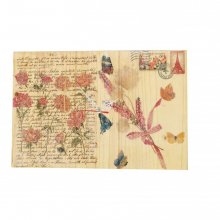 Rechthoekige wandklok decor Vintage postkaart