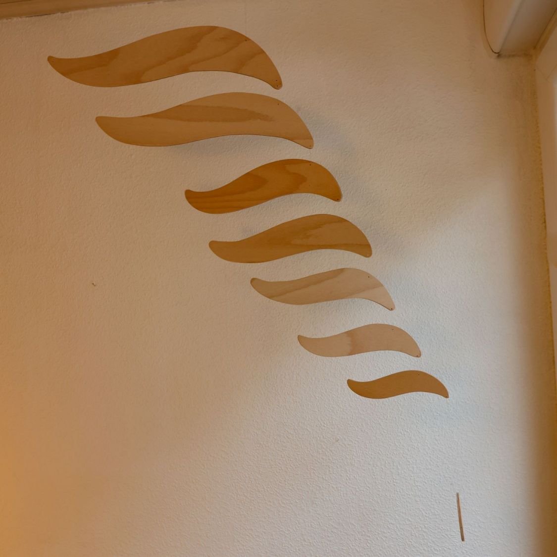 Mobiel Houten rol met 7 vleugels