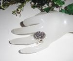 Originele cabochon ring met pyriet steen op verstelbare ring