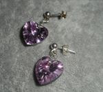 Swarovski kristallen hart oorbellen op 925 zilveren knopjes