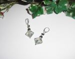Groene kristallen diamanten oorbellen op 925 sterling zilver