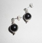 10mm Hematiet Oorbellen op 925 Sterling Zilver