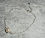 925 zilveren armband met ecru gekweekte parel