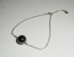925 zilveren armband met hematietparel aan zilveren ketting