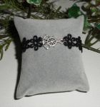 Originele armband met anker en roer op zwarte kant