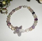 Amethist en fluoriet ster armband op 925 zilver