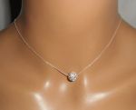 925 zilveren ketting met Swarovski kristallen kralen aan een fijne ketting