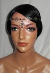 Zwarte Boheemse kristallen kralen tiara met Keltische motieven 2 in 1